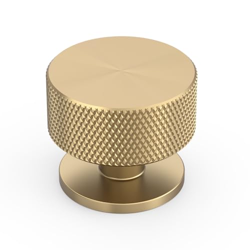 Amerdeco 10 Pack Champagne Bronze Knurled Cabinet Knobs Single Hole 1.2 Inch Diameter Round Drawer Knobs for Bathroom Cabinets K0017 - color: Champagne Bronze