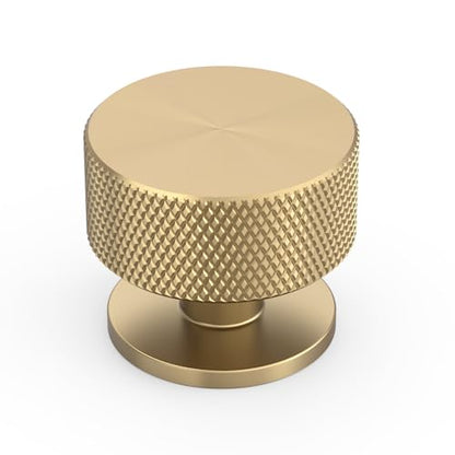 Amerdeco 10 Pack Champagne Bronze Knurled Cabinet Knobs Single Hole 1.2 Inch Diameter Round Drawer Knobs for Bathroom Cabinets K0017 - color: Champagne Bronze