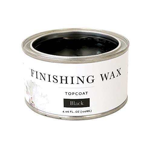 Jolie Finishing Wax - Protective topcoat Paint - Use on interior furniture, cabinets, walls, home decor and accessories - Odor-Free, Non-Hazardous - Black - 120 ml - color: Black, size: 120 ml