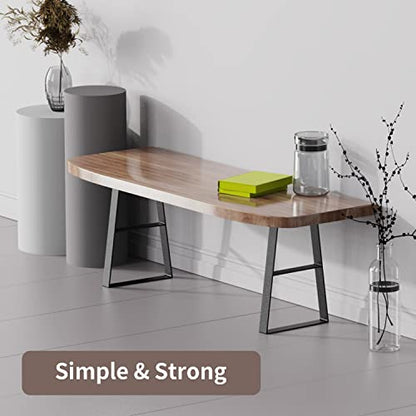 Orgerphy 16” Black Trapezoid Metal Bench Legs (2PCS) | Heavy Duty Furniture Legs for Bench| Mertal Table Legs| Screws and 4pcs Rubber Floor Protectors | Mid Century Modern Desk Legs Furniture Legs - size: 16 Inch
