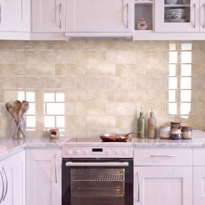Thicker Design Peel and Stick Backsplash Tile，Self Adhesive Wall Tiles for Kitchen & Bathroom (10 Sheets, Beige) - color: Beige