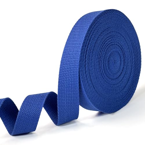 Blue Cotton Webbing 1in x 10Yards - color: Blue