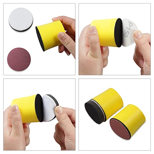 SPEEDWOX 3 Pack 2" Hand Sanding Blocks Hook and Loop Sanding Pad Hook Backing Plate for Wood Furniture Restoration Polishing Home and Car (Yellow) - style: 2" 3Pack