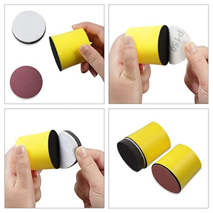 SPEEDWOX 3 Pack 2" Hand Sanding Blocks Hook and Loop Sanding Pad Hook Backing Plate for Wood Furniture Restoration Polishing Home and Car (Yellow) - style: 2" 3Pack