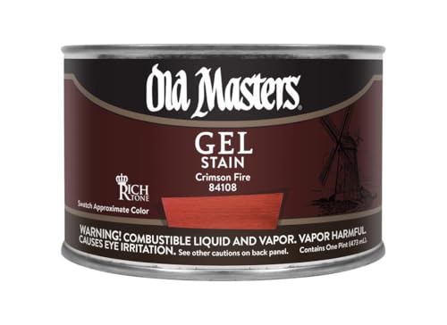 Old Masters 84108 Gel Stain Pint, Crimson Fire