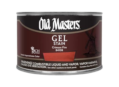 Old Masters 84108 Gel Stain Pint, Crimson Fire
