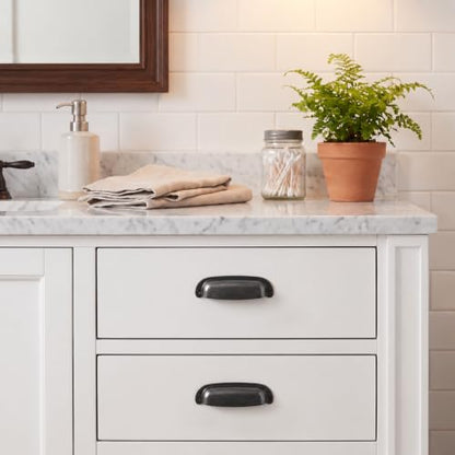 khtumeware 2 Pack 2-1/2"(64mm) Hole Center Retro Drawer Pulls Oil Rubbed Bronze Cabinet Bin Cup Pulls Bathroom Hardware Cabinet Handles Drawer Handles Knobs - color: Oil Rubbed Bronze, size: 2-1/2"(64mm) Hole Center, style: 2-Pack