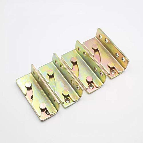 Set of 4, Heavy Duty Non-Mortise Bed Rail Fittings Wooden Bed Rail Brackets,Headboards and Foot-Boards (Set of 4,Bed Rail Bracket)