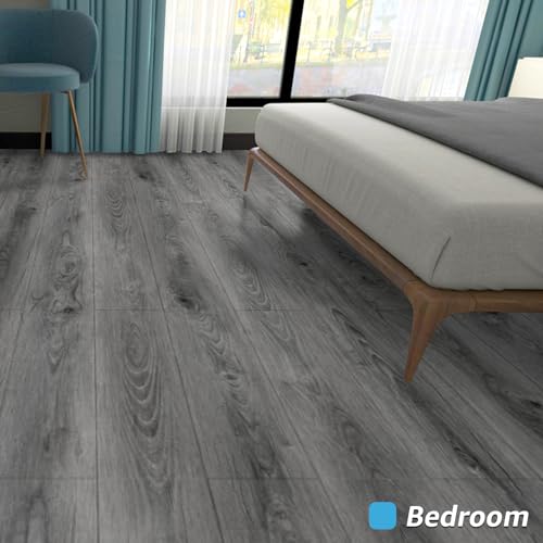 Art3d Wood Textured Peel and Stick Vinyl Floor Tiles, 40-Pack, Gray - color: Gray