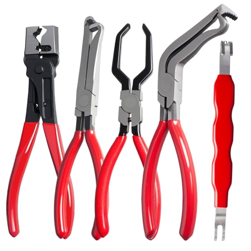 5 Pieces Electrical Disconnect Pliers for Cars, Automotive Electrical Plug Connector Disconnect Tool and Connector Separator and Hose Clamp Pliers - style: Electrical Disconnect Pliers Set 7