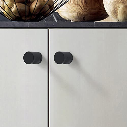 T Tulead Aluminum Alloy Cylinder Drawer Pulls Wardrobe Knobs 10PCS Black - color: Black