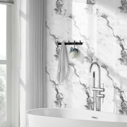 10pcs Thick Marble Peel and Stick Waterproof Wall Panels,Heat-Resistant Backsplash Tile, 23.6"x11.8" PVC Foam Wall Sticker for Kitchen,Living Rooms,TV Walls,Grey White (Not Real Tile 19.4Sq. Ft.) - color: Grey White 1, size: 23.6" x 11.8" x 2.5MM x 10Pack