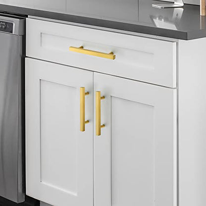 Ravinte Hardware Gold Cabinet Handles Drawer Pulls 3.75 Inch CC 25 Pack - color: Gold Square T-Shaped, size: 3-3/4" Hole Center