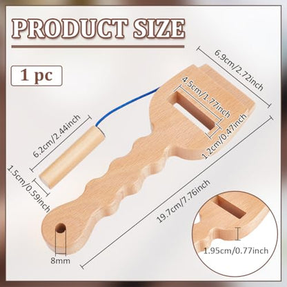 BENECREAT Webbing Stretcher Beechwood, Wood Handle Webbing Stretcher, Stretching Tool for Upholstery Repair Tools Supplies 7.8x2.7x0.8 inches - color: BurlyWood-Slotted version