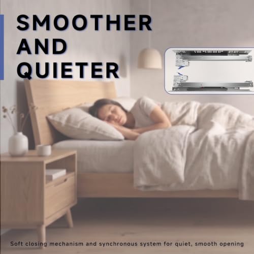 1 Pair 12 Inch (305mm) Undermount Soft Close Drawer Slides - size: 12 Inch-1 Set