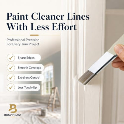 Trim Paint Brush Set, 9 pcs Small Angled Paint Brushes for Detail Painting