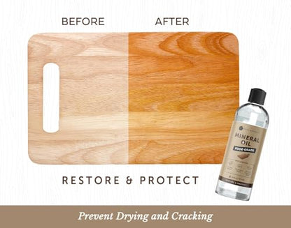 Kate Naturals Mineral Oil for Cutting Board 12oz with Wax Applicator - size: 12 fl oz