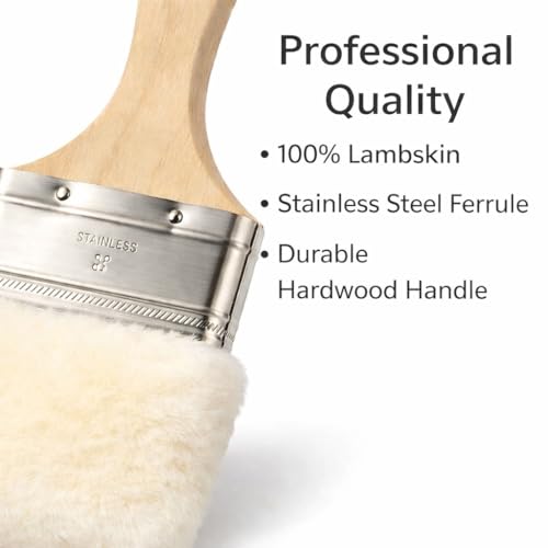 Lambskin Stain & Paint Brush - for use with All Latex and Oil Based Paints, Stains and Polyurethanes. Premium Lambskin - New and Patented Design (3 Inch) - size: 3 Inch