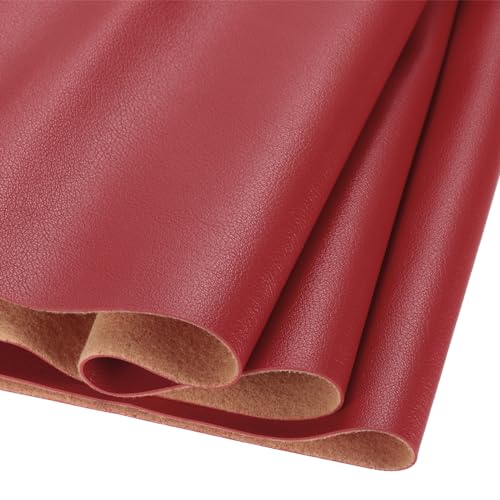 DMiotech 1 Pack 8 Inch x 53 Inch Faux Leather Sheet Furniture Cover Fabric Skin Red PU Leather Roll for Handmade DIY Craft Projects - color: Red, size: 8 Inch x 53 Inch