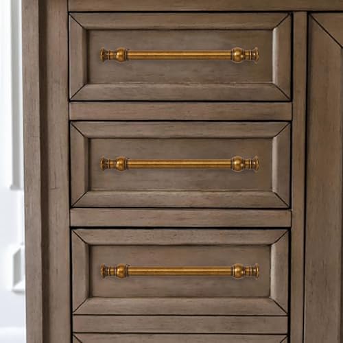 10 Pack 3 Inch Hole Center Antique Brass Cabinet Pulls-Heavy Duty Solid Cabinet Handles Suitable for Cabinets, Dressers, Kitchens and Bathroom cabinets - color: Antique Brass, size: 3 Inch hole center, style: 10-Pack