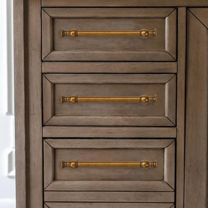 10 Pack 3 Inch Hole Center Antique Brass Cabinet Pulls-Heavy Duty Solid Cabinet Handles Suitable for Cabinets, Dressers, Kitchens and Bathroom cabinets - color: Antique Brass, size: 3 Inch hole center, style: 10-Pack