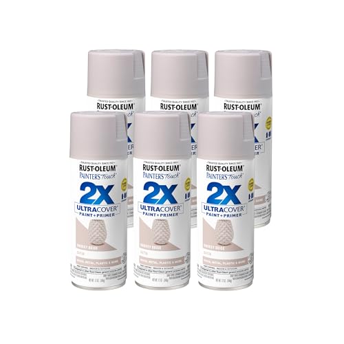Rust-Oleum 334092-6PK Painter's Touch 2X Ultra Cover Spray Paint, 12 oz, Satin Smokey Beige, 6 Pack