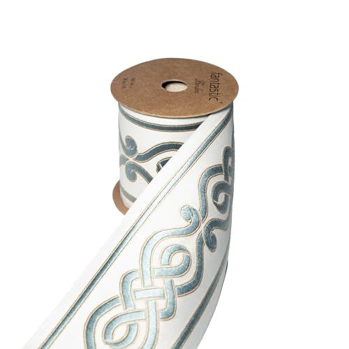 Jacquard Embroidered Trim Tape – Decorative Woven Border for Drapery, Upholstery, Cushions & Home Decor | Ideal for Interior Design, Sewing & Wholesale Projects (V5, 3.9" 3.8 Yards) - color: V5, size: 3.9" 3.8 Yards