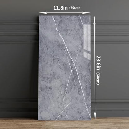 Haimin 3D Wall Panels Peel and Stick Marble Tile Look 10 Pack Waterproof - color: Gray-YSH