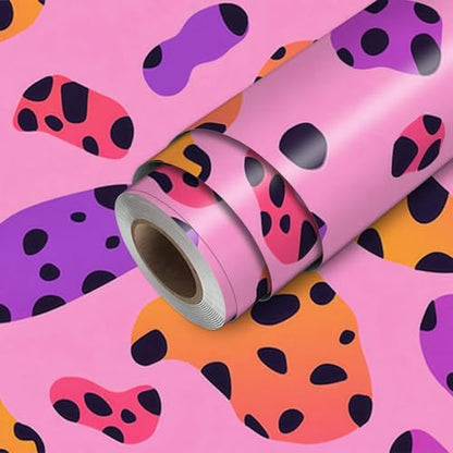 HOMETITUTE Leopard Spot Peel and Stick Wallpaper 118.1x17.7 Inch Vinyl - color: Abstract Leopard Spot