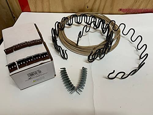 Zig Zag- Springs 9 Gauge 19" x 4 pcs,Plus Special Package 10 pcs 7 Holes Clip +20 pcs Stay Wire Clips + 10 feet of Springing Wire for All Upholstery Use