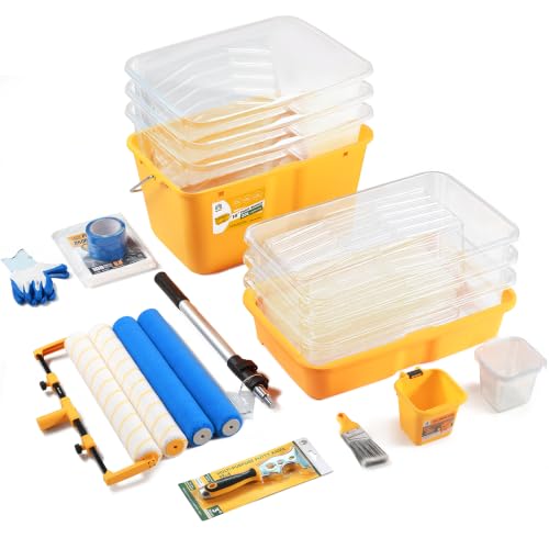 VOOMEY Professional 18 Inch Paint Roller Kit with 1.9-4.4 FT Extension Pole - size: 27pc with 1.9-4.4 FT Adjustable Extension Pole