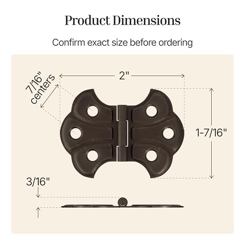 Antique Brass Butterfly Hinges - 2" x 1-7/16" - Pack of 2 - Surface Mount Hinges for Cabinet Doors and Boxes - UA-262-HAB (1) - color: Antique Brass