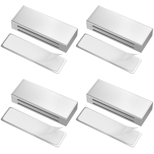 Jiayi Cabinet Door Magnets Adhesive, 4 Pack Magnetic Door Catches Closure - color: Silver, size: Medium-4 Pack