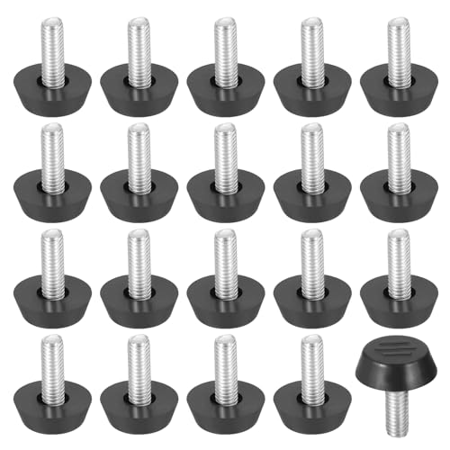 PATIKIL 20 Pcs M6 x 17mm Thread Adjustable Furniture Levelers, Furniture Feet Levelers Screw on Steel Screw in Threaded Leveling Feet Glides for Table Chair Cabinet Patio Legs - size: M6 x 17mm