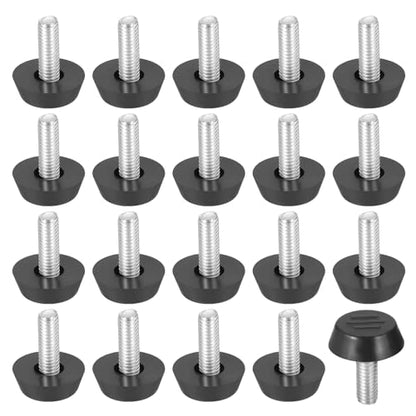 PATIKIL 20 Pcs M6 x 17mm Thread Adjustable Furniture Levelers, Furniture Feet Levelers Screw on Steel Screw in Threaded Leveling Feet Glides for Table Chair Cabinet Patio Legs - size: M6 x 17mm
