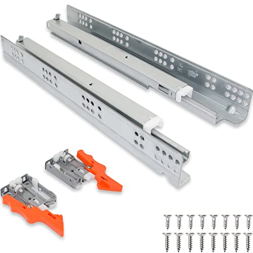 Undermount Drawer Slides 21 Inch, Soft-Close, for 3/4 Inch Drawer Panels, 6 Pairs, Concealed Bottom Mount, 75 lb Capacity, 3D Adjustable, Cold-Rolled Steel - color: SOFT-CLOSE, size: 21" 533MM