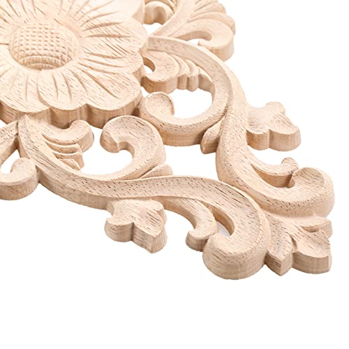 1Pc Wood Carved Appliques Onlays Center Carving Decals for Furniture - color: 1-pack, size: 30x18cm/11.81"x7.09"
