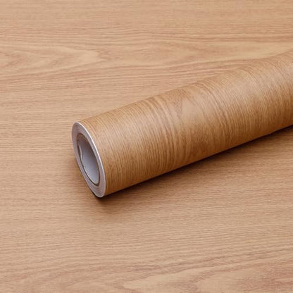 Wood Grain Contact Paper Peel and Stick Wallpaper Self Adhesive Wall Paper for Furniture Countertop Drawer Shelf Liner Cabinet Waterproof Easy to Clean 11.8" x196" - color: Teak, size: 11.8"W x 196"L