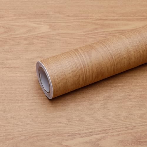 Wood Grain Contact Paper Peel and Stick Wallpaper Self Adhesive Wall Paper for Furniture Countertop Drawer Shelf Liner Cabinet Waterproof Easy to Clean 11.8" x196" - color: Teak, size: 11.8"W x 196"L