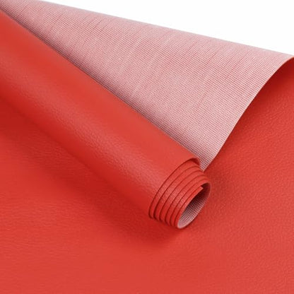 Marine Vinyl Fabric Waterproof Leather Material 55"×48" Red - color: Red, size: 48"×54"