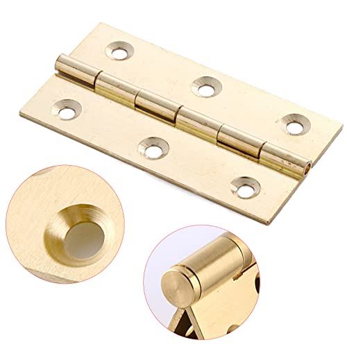 4 Pack Brass Cabinet Hinges 2.5 Inch for Cabinets and Furniture - size: 2.5inch