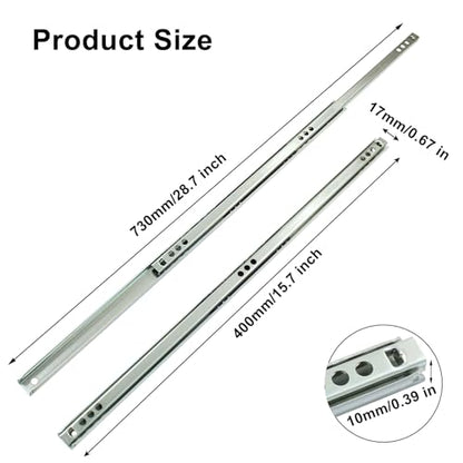 15.7 Inch Drawer Slides, 2pcs, Metal Ball Bearing - size: 15.7"