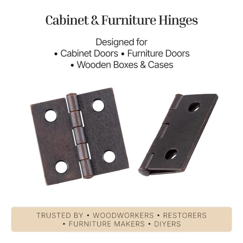 Antique Copper Butt Hinges - 1-1/2" x 1-1/2" - Pack of 2 - Cabinet Door and Box Hinges - BH6-SAC (1) - color: Antique Copper