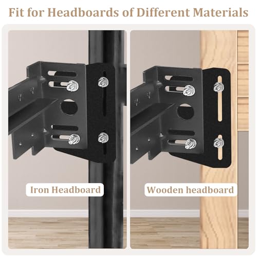 2Pcs Heavy Duty Bed Frame Adapter/Connector Plate for Headboard,Bed Frame Brackets Adapter for Headboard