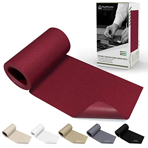 KING MOUNTAIN Canvas Iron on Patch,3"×60",Waterproof 100% Cotton Fabric Repair Patch,Used for Various Sofa,Tent,Clothes,Seats,Suitcases (Burgundy) - color: Burgundy Canvas, size: 3"x60"