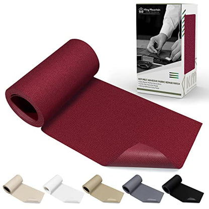 KING MOUNTAIN Canvas Iron on Patch,3"×60",Waterproof 100% Cotton Fabric Repair Patch,Used for Various Sofa,Tent,Clothes,Seats,Suitcases (Burgundy) - color: Burgundy Canvas, size: 3"x60"