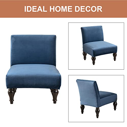 Eco-Ancheng Armless Chair Slipcover Removable Armless Accent Chairs Covers Washable Armless Slipper Chair Slipcover Printed Armless Chair Furniture Protector Covers for Living Dining Room Hotel - color: A23