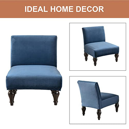 Eco-Ancheng Armless Chair Slipcover Removable Armless Accent Chairs Covers Washable Armless Slipper Chair Slipcover Printed Armless Chair Furniture Protector Covers for Living Dining Room Hotel - color: A23