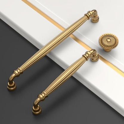 Asidrama 10 Pack 5 inch Champagne Bronze Kitchen Cabinet Handles - color: Champagne Bronze, size: 5" Hole Center(128mm)