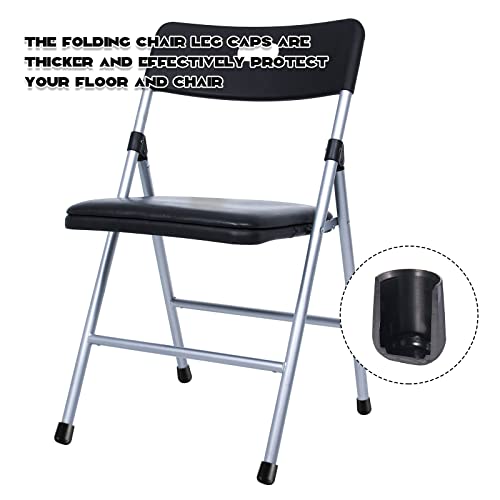 Jetec 36 Pcs 7/8 Inch Folding Chair Leg Caps Round Protectors, Black - color: Black, size: 7/8in